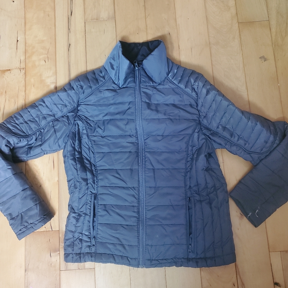 Miss Londom Women's Charcoal Gray Puffer Jacket Size M